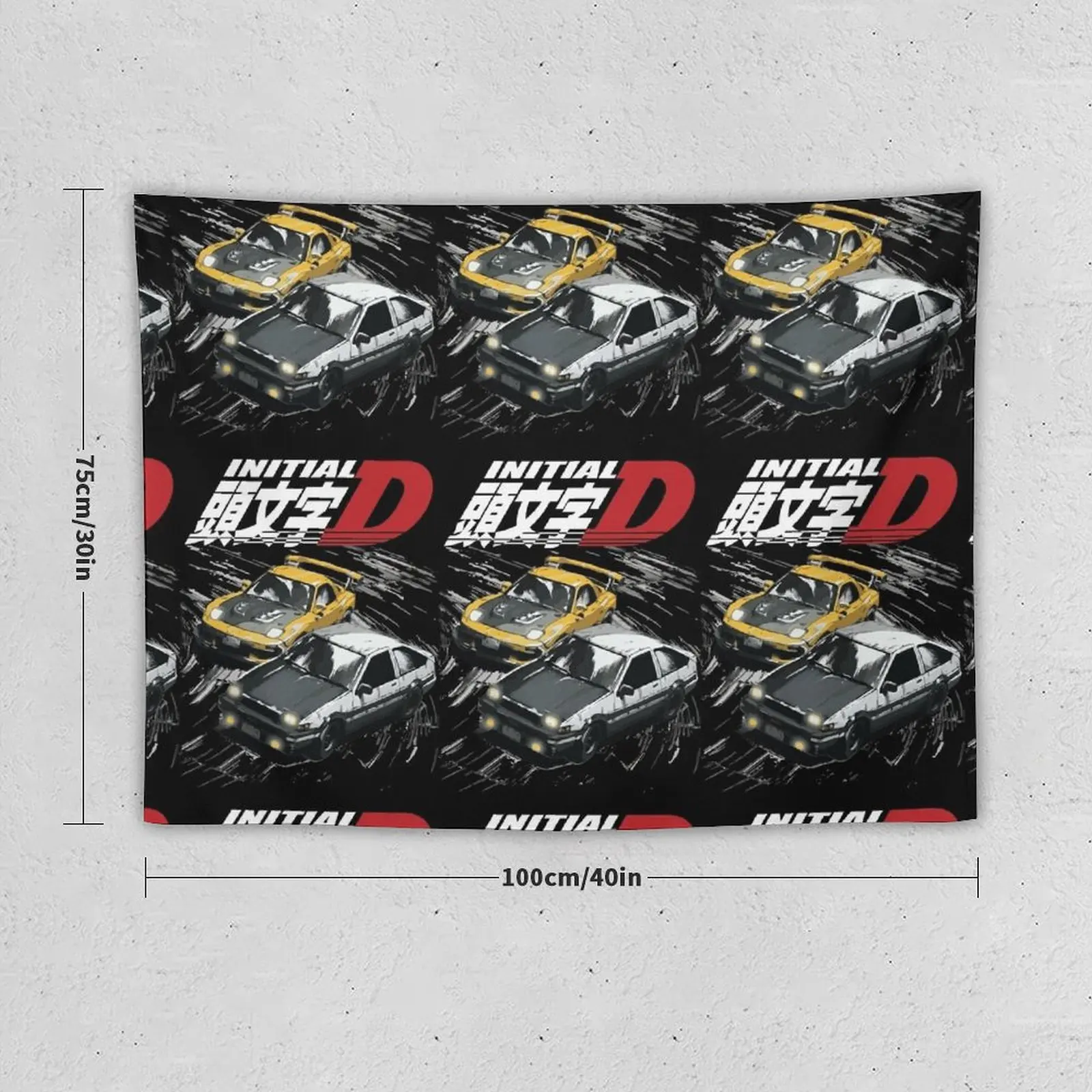 Mountain Drift Racing Initial D Tandems AE86 vs FD rx-7 Tapestry Room Decor Cute Custom Tapestry