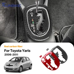 For Toyota Yaris 2006 2007 2008 2009 2010 2011 LHD RHD Car Gear Shift Panel Real Soft Carbon Fiber Sticker Interior Accessories