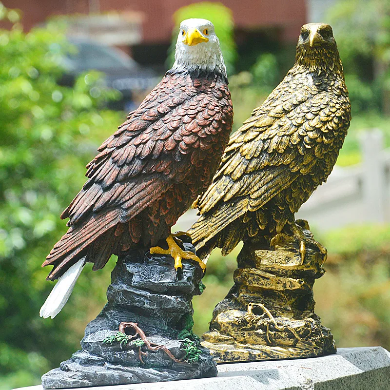 

Simulation Eagle Figurine Garden Ornament Vivid Resin Eagle Statues Decor Craft Table Home Decoration Accessories