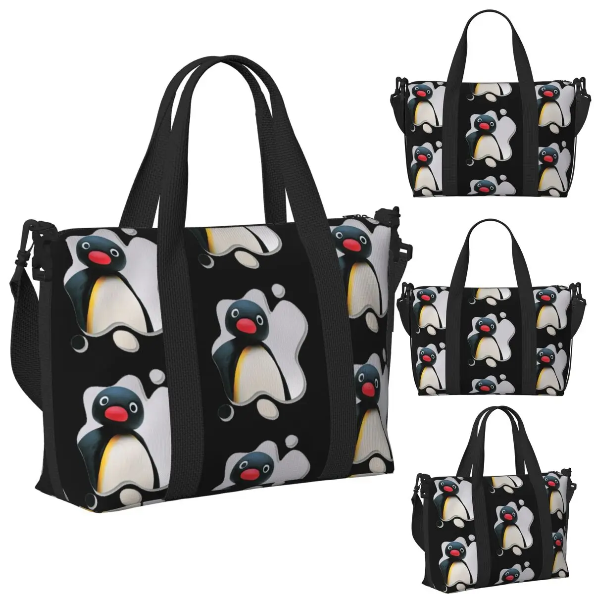 

Пляжная дорожная сумка Pingu Pinga Penguin TV, большая вместительная сумка-тоут для спортзала, спортивная женская дорожная сумка для покупок