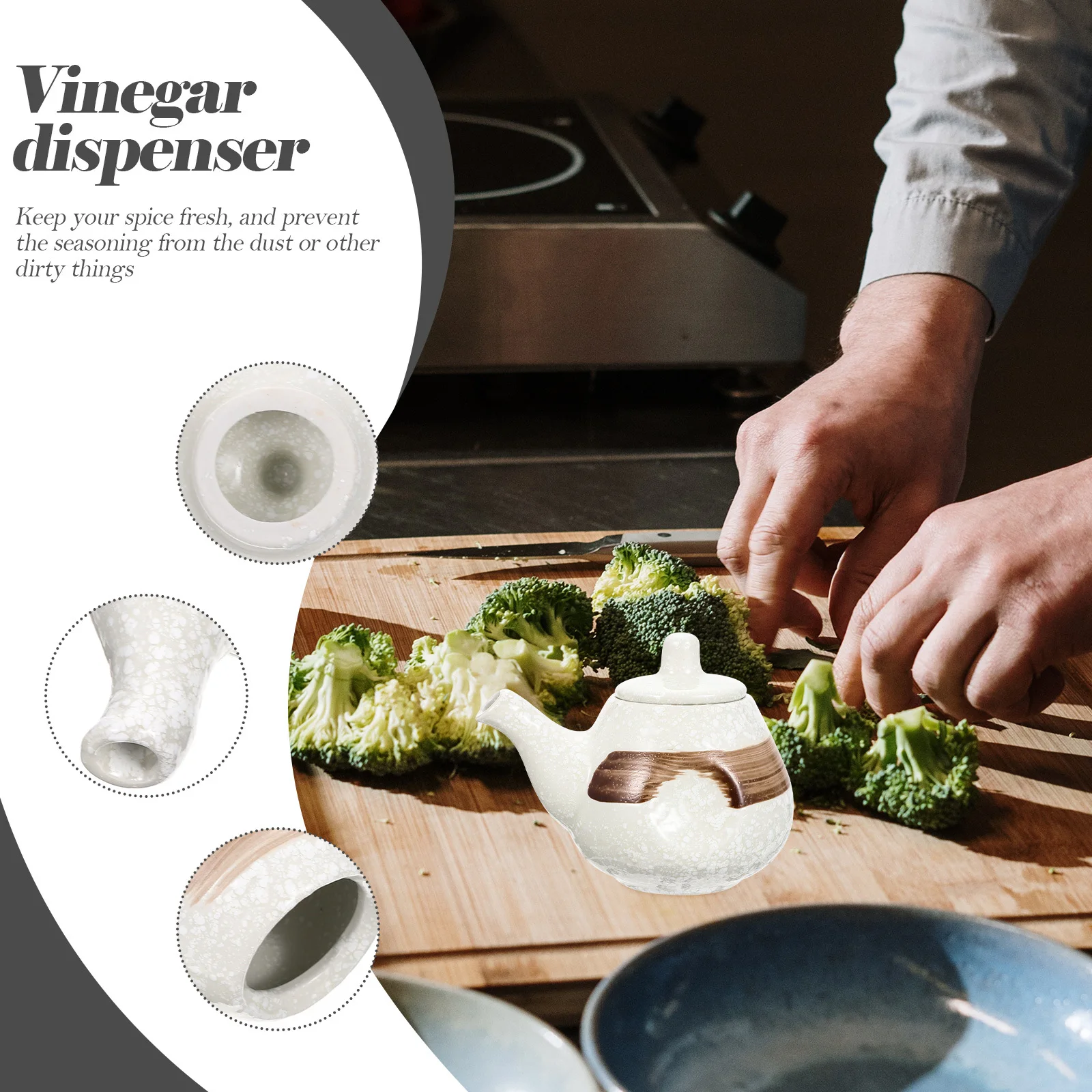 

Japanese Style Ceramic Vinegar Dispenser Decorative Seasoning Container Kitchen Spice Bottle Vinegar Dispenser