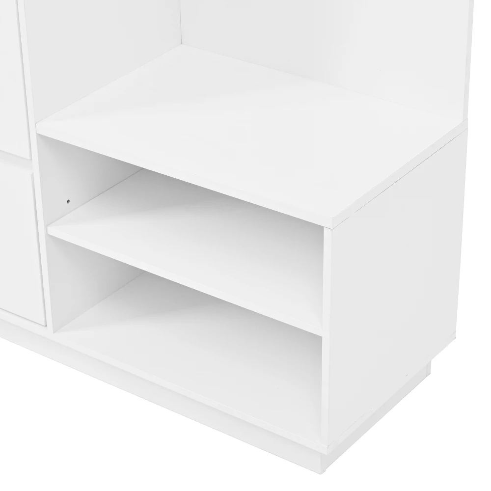 PINGGO Kompaktes Garderobenset mit Spiegel und Sitzbank, Flur-Aufbewahrungssystem mit Schuhregal und Kleiderhaken, Schlafzimmer-Möbelsystem – Detail 23
