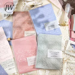 JIANWU 30 Sheets Gentle Freehand Series Literary Writable English Text Material Paper Creative DIY Journal Collage Stationery