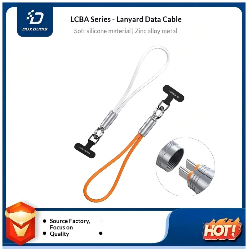 

Phone lanyard 2-in-1 Lanyard Data Cable, 60W USB-C Fast Charging, 480Mbps Transfer, Liquid Silicone, Zinc Alloy, 0.3m