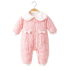 Baby Winter Rompers Boys Girls Jumpsuit Thicken Warm Snowsuit  Newborn Cotton Padded Quilted Three Layer Coats Clothes 0-2T