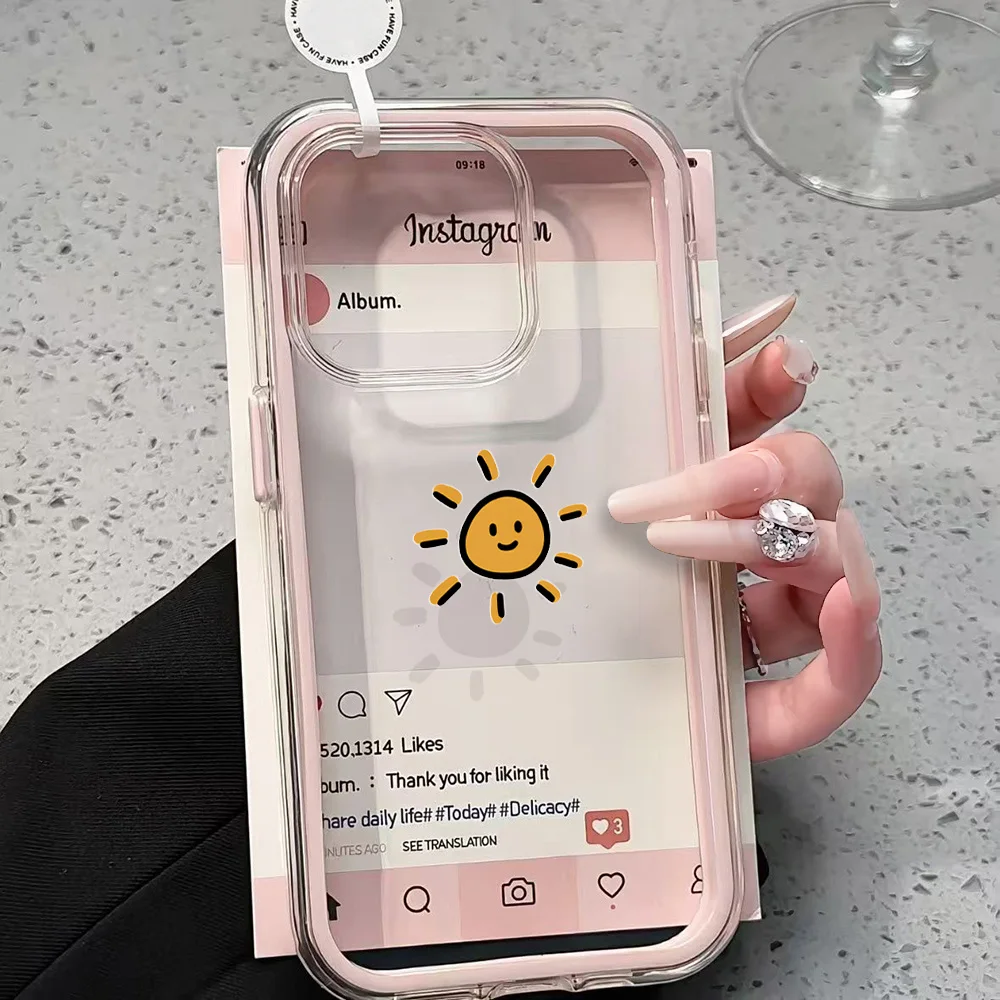 Minimalistische Sonnen-Handyhülle für Samsung Galaxy S26 Ultra S25 S24 Plus S22 S23 Plus FE A57 A54 A55 A16 A35 A36 A37 5G Transparente Hülle – Detail 1