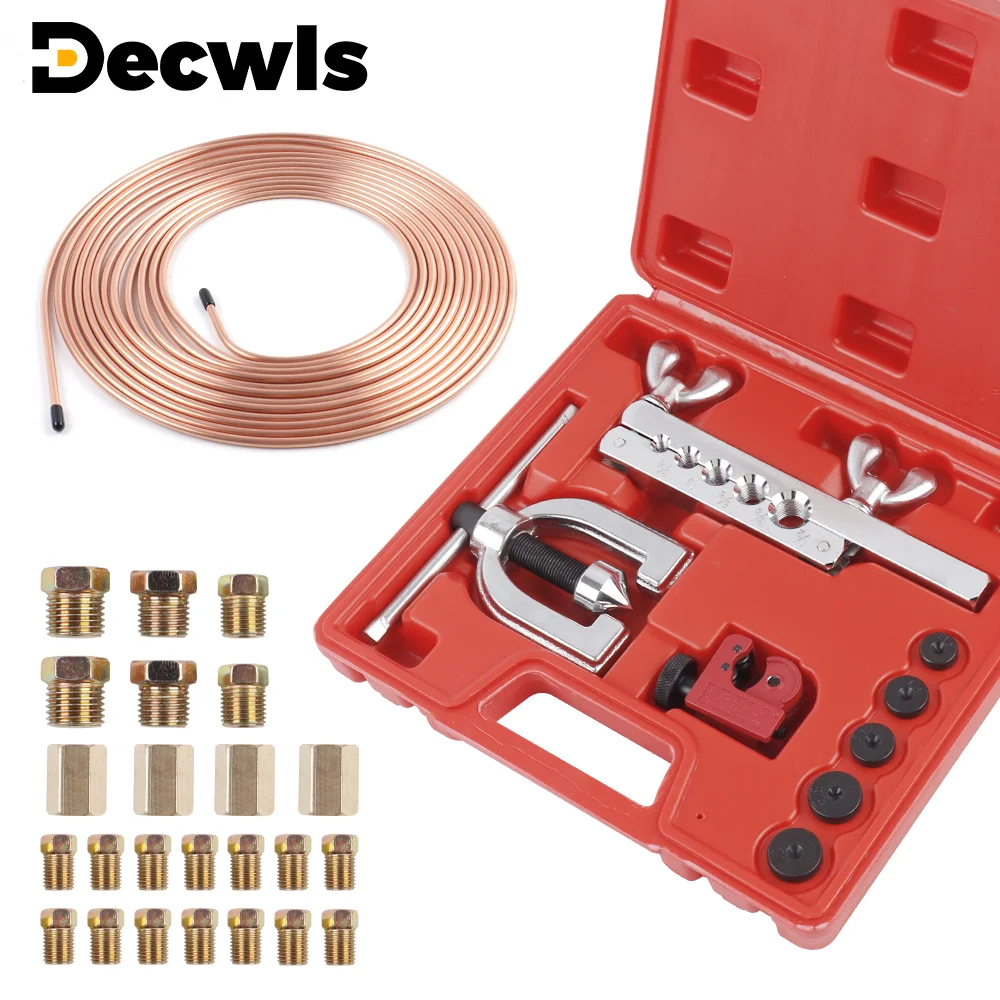 5FT 3/16'' Brake Line Kit Includes A Pipe Cutter Flaring Tool Connectors And Repair Tools For Automotive Fuel Lines Brake Lines