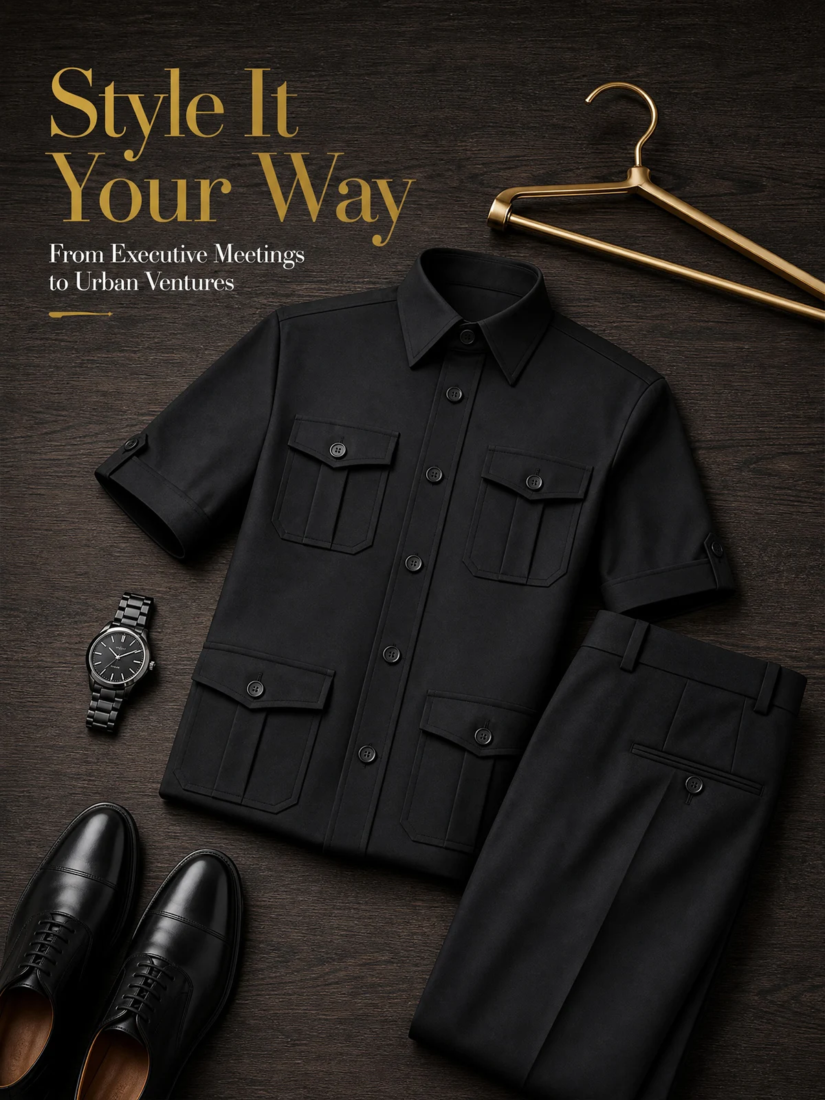 High Quality Summer Groom Dress Safari Man Suits Jacket + Pants Short Sleeve Slim Fit 2 Piece Set Male Clothing Costume Party view 4