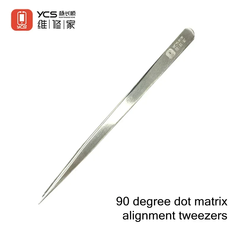 YCS Bent Tip Tweezers Anti-rust Wear-resistant Dot Matrix Aligment Tweezers for IP13/14 Free Open Dot Matrix Repair
