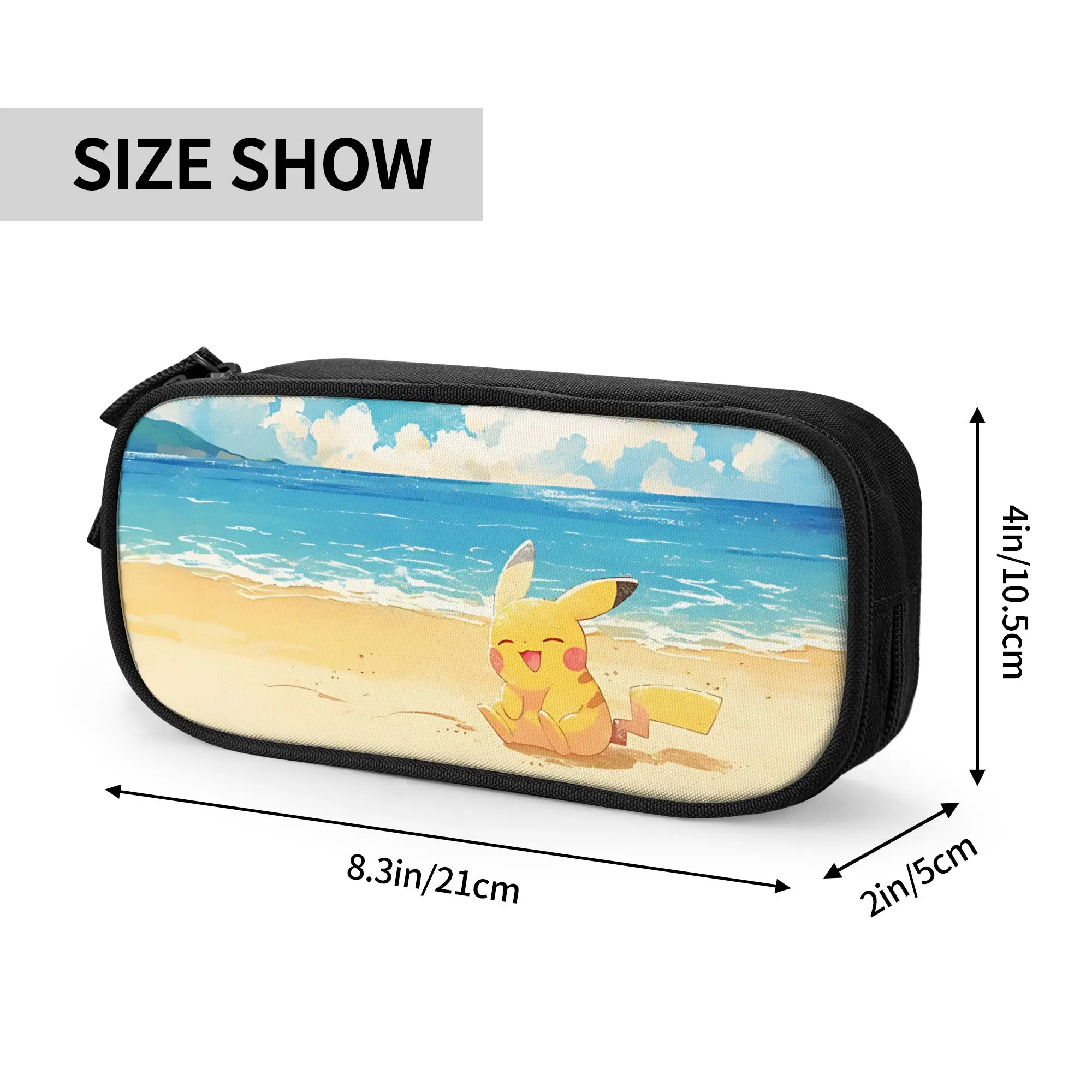 Custom pokemon summer vibes theme Large Capacity Bags for Child pikachu School Pencil Bag for Boys Gilrs Kids