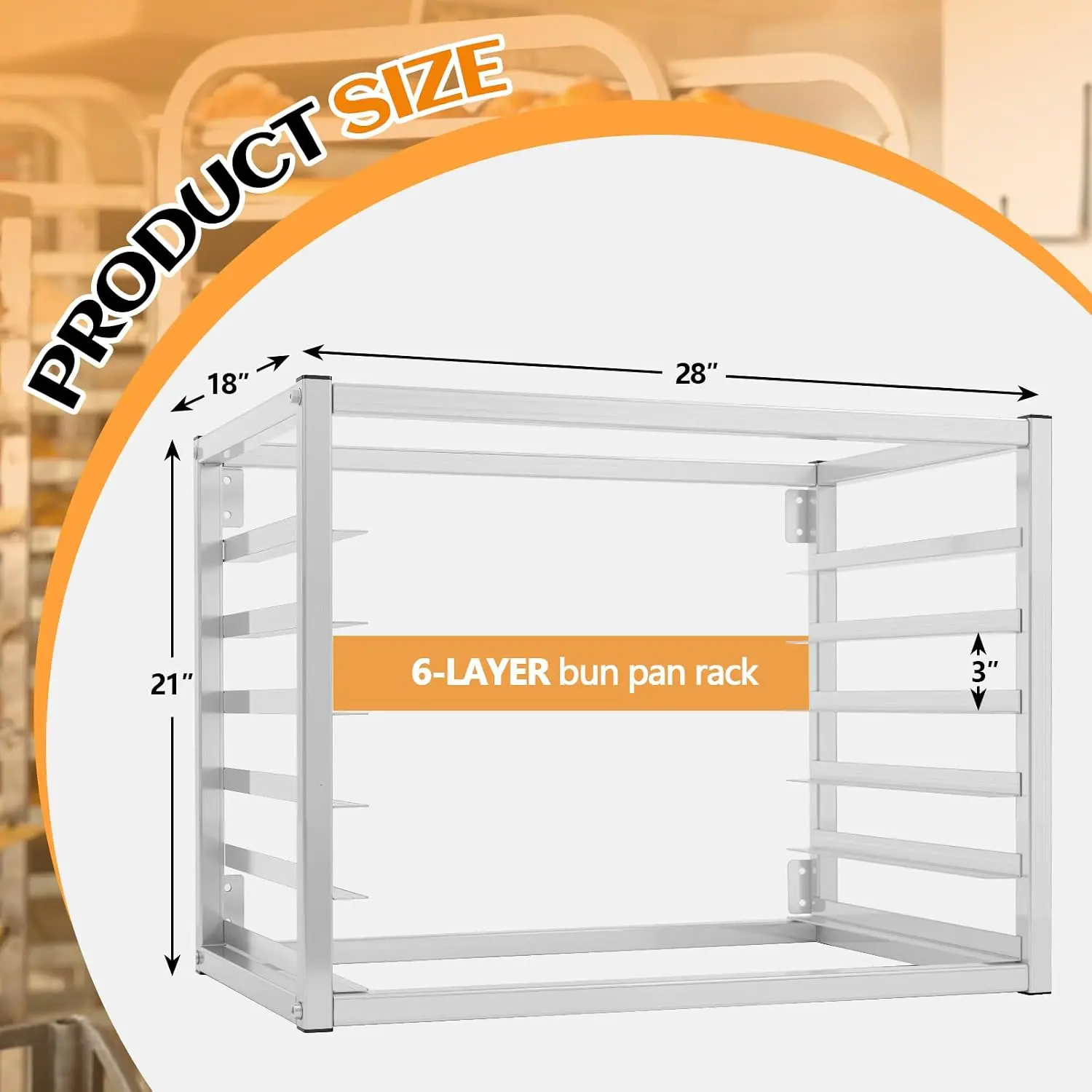 Wall-Mounted Sheet Pan Rack, 6 Tier, 1 Piece