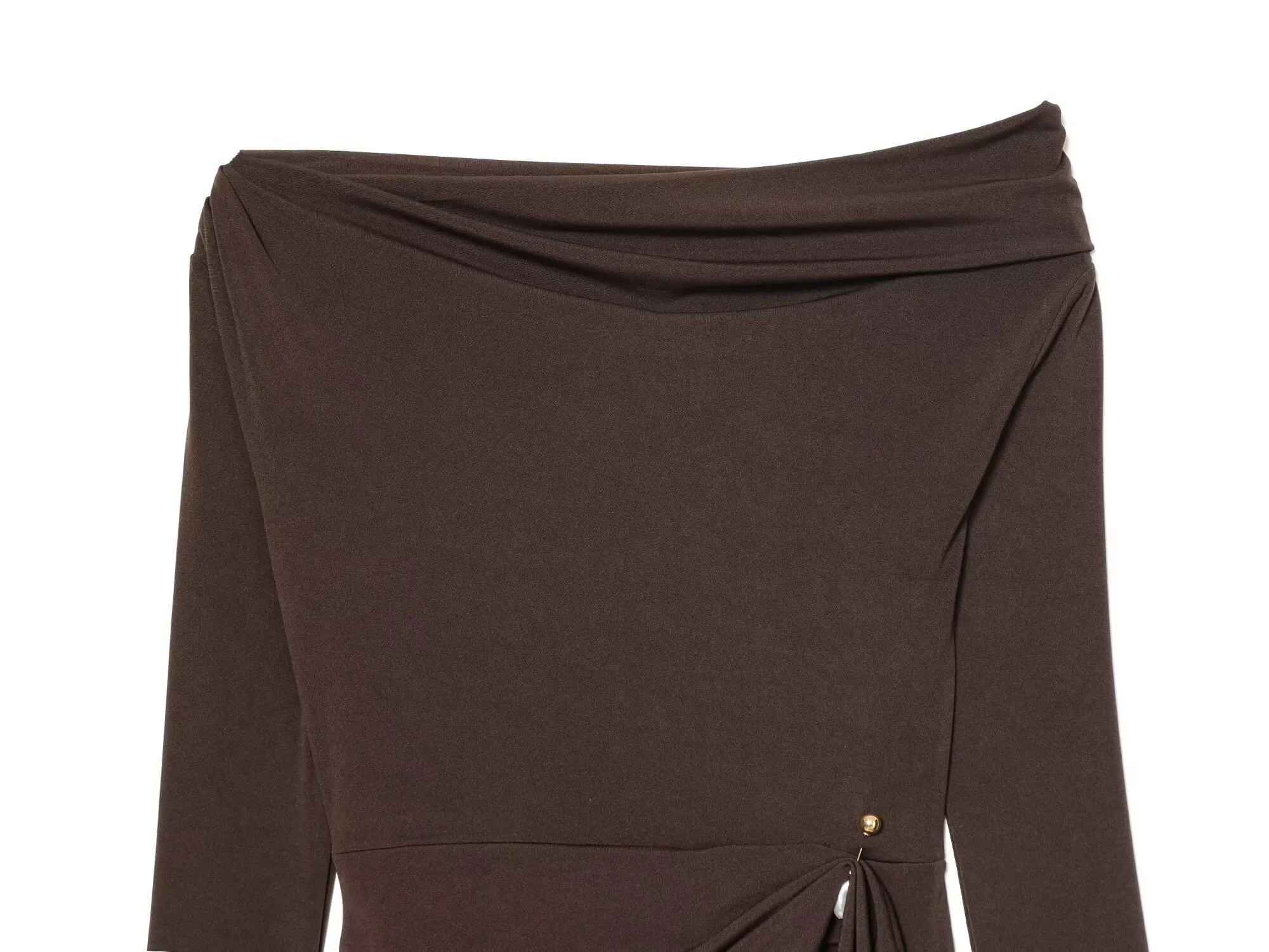 데이브 & 디 프랑스 미니멀리스트 여성 의류 새틴 플리츠 플루트 드레스 여성 블랙 커피 우아한 파티 드레스 베스 티도스 여성 드레스