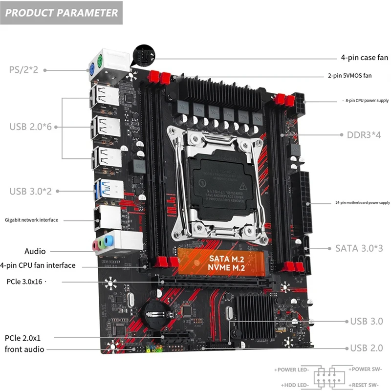 Placa base X99 PR8 LGA 2011-3 M.2 NVMe