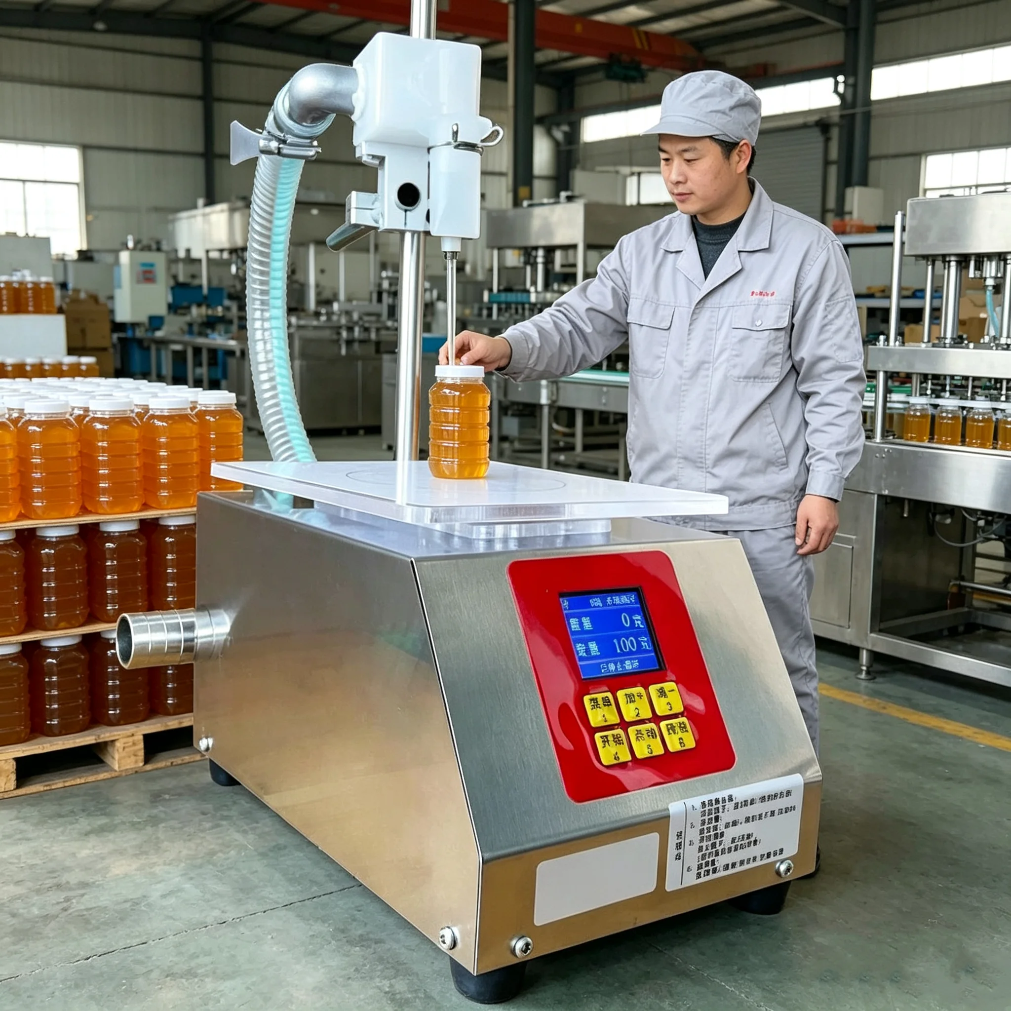 220V 110V New Paste Honey Filling Machine Gear Pump Weighing Type Viscous Liquid Automatic Filler Paste Machine