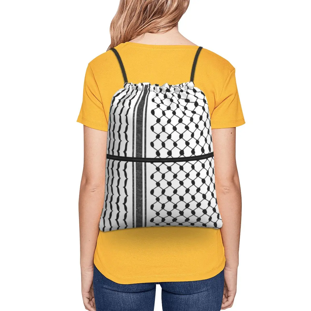 Hattah Keffiyeh Mochilas Portáteis, Drawstring Fashion Bag, Bundle Pocket Shoes, Estudantes da escola