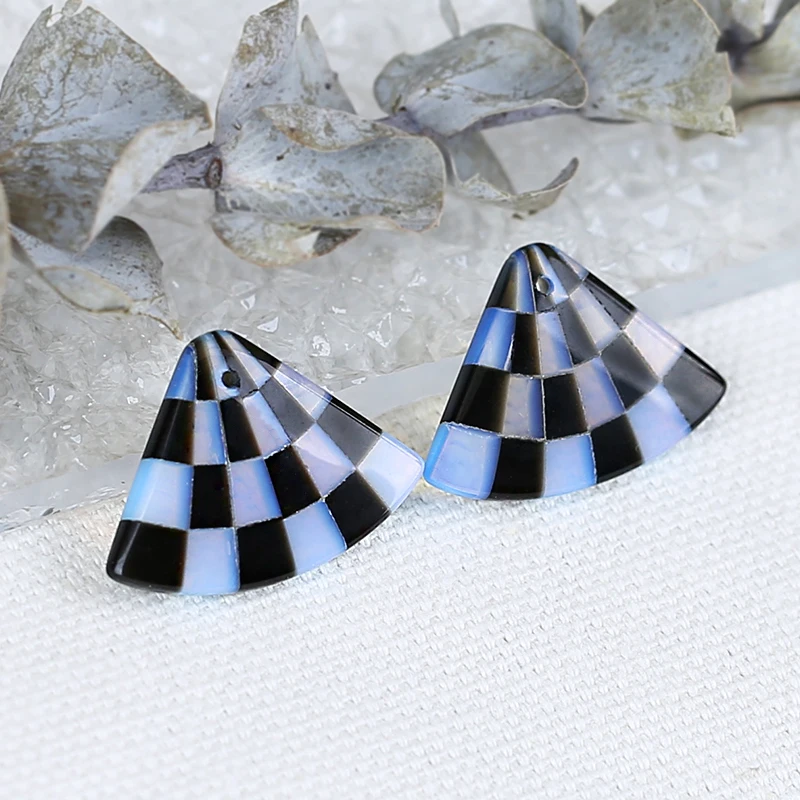 

Opalite Obsidian Intarsia Earrings Bead Fashion Handmade Jewelry For Women22x16x4mm3.3g