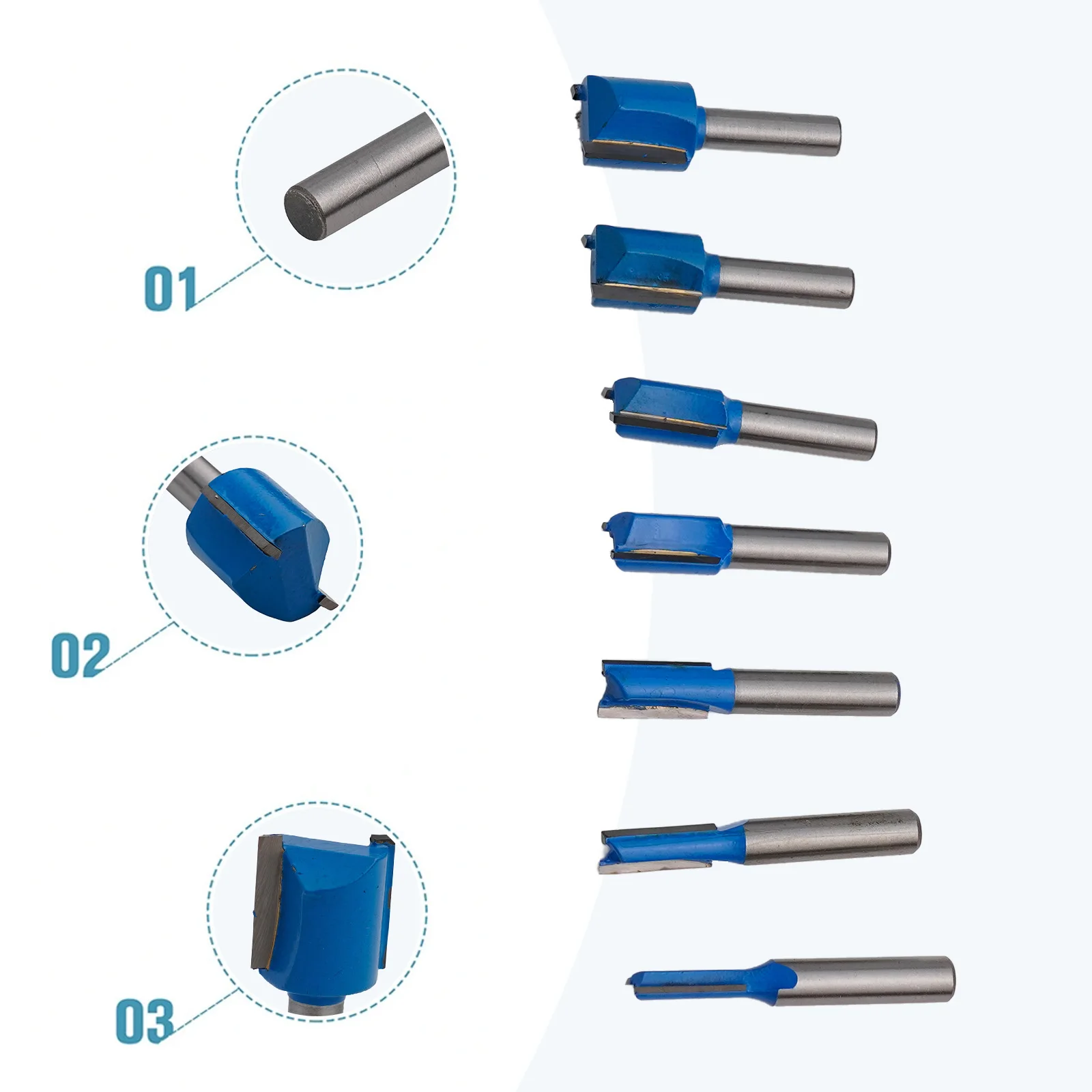 

7pcs Milling Cutter Solid Hardened Steel Bodies With Anti Kickback For Hand Making Drawer Woodworking Power Tools Accessories