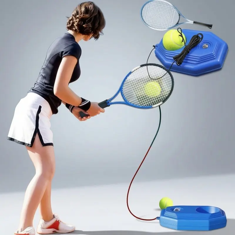 Tennis Trainer Rebound Ball with String & Baseboard Self-Study Fun Training Tool Portable Exercise Equipment for Adults Kids