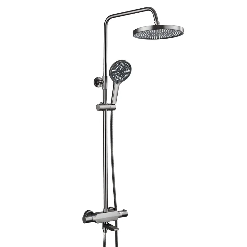 #Metal High-End Shower Set, Thermostatic Pressure Boosting Head, Complete Hotel Shower System, Modern Bathroom Fixture