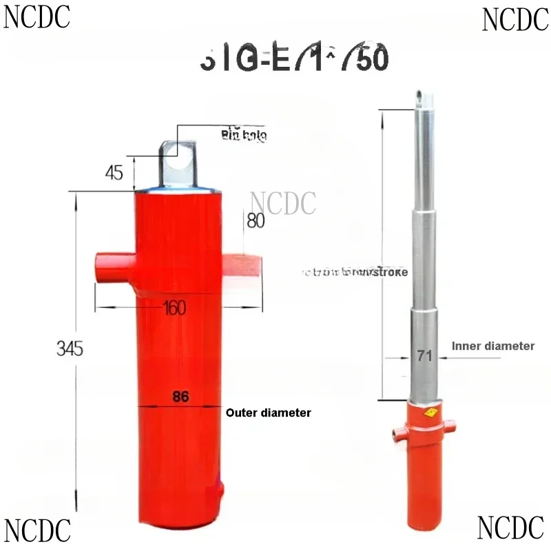 3TG-E71*750 One-Way Multi-Section Sleeve Type Cylinder Hydraulic Agricultural Vehicle Retractable Top Accessories