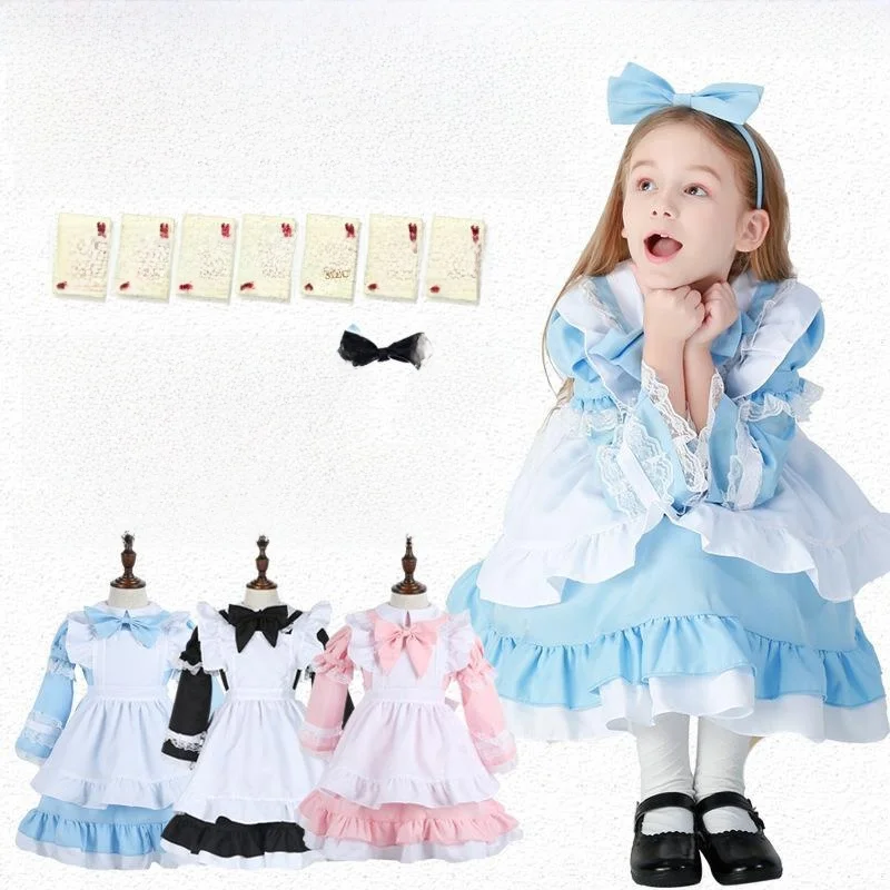 Blue Fairy T Princ Costume Maid loween Outfit Children's Performance Dr Sweet Sle Fem Toddler Cosplay Clothes