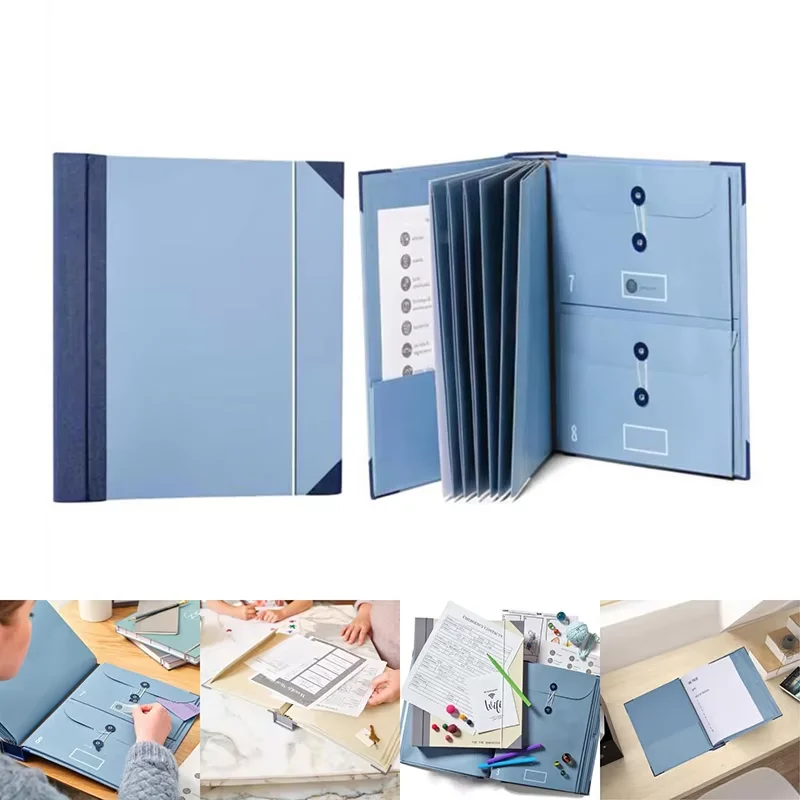 Document Organizer Bound Expanding File Folders Case for Papers Binder Birth Certificates Social Cards Passports Photos Letters