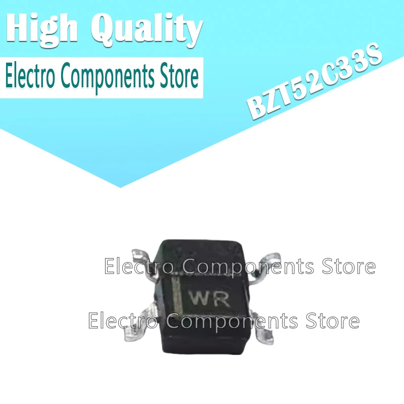 20PCS BZT52C33S (Marking WR) WR SOD-123 SOD-323 0.5W 33V SURFACE MOUNT SILICON ZENER DIODES