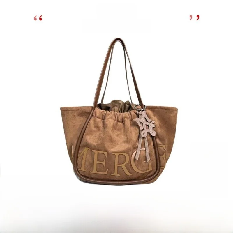 

2025 New Brand Merge Limited Edition Abina Tote Bag Airport Collaboration Soft Nylon Casual Dumpling ape Medium Size