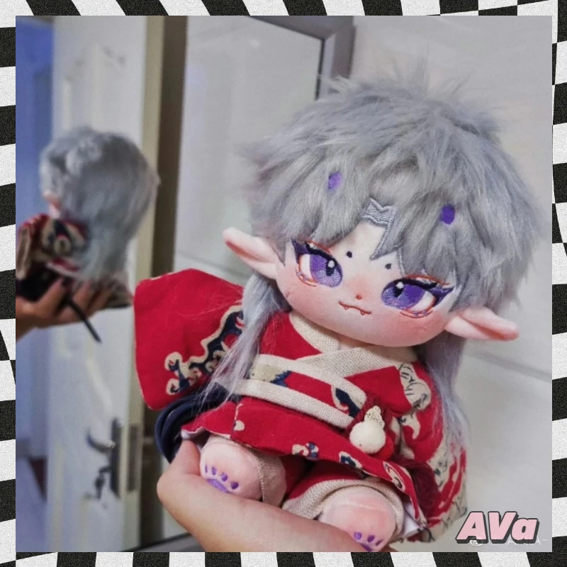 

20 см хлопковая кукла Ling Zhi Snake Attribute Evil Spirit с крутым и красивым нарядом Хлопковая кукла Guy Grey Rabbit Hair Skeleton