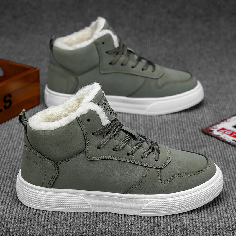 

Men's Sneakers High Top Plush Mens Cotton Boots Keep Warm Casual Shoes Comfortable Plus Size Men Shoes Winter Zapatillas Hombre