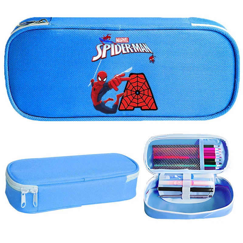 Nuevo Estuche para Lápices de Spider-Man de Marvel, Caja de Lápices de Tela Oxford, Bolsa para Lápices de Dibujos Animados, Estuche de Anime para Estudiantes, Regalos