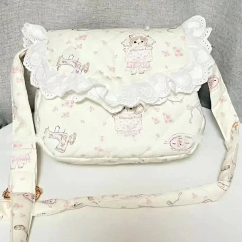 Flower Cat Y2K Backpacks Crossbody Bag Japan Korea Sweet Cute Girl Heart Instagram Minimalist Japan Shoulder Crossbody Itabag