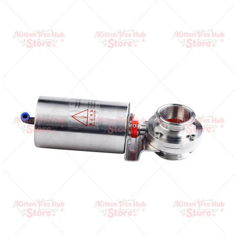 304 Stainless Steel Sanitary Quick-Connect Pneumatic Dust Butterfly Valve with Clamp, Chuck, Soft Seal, Vertical, Single-Acting