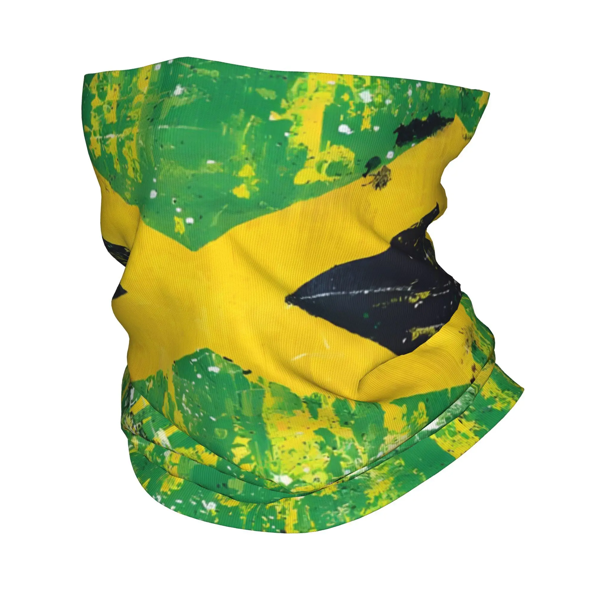 

Custom Jamaica Classical Bandana Neck Gaiter for Hiking Camping Men Women Wrap Scarf Jamaican Flag Balaclava Warmer