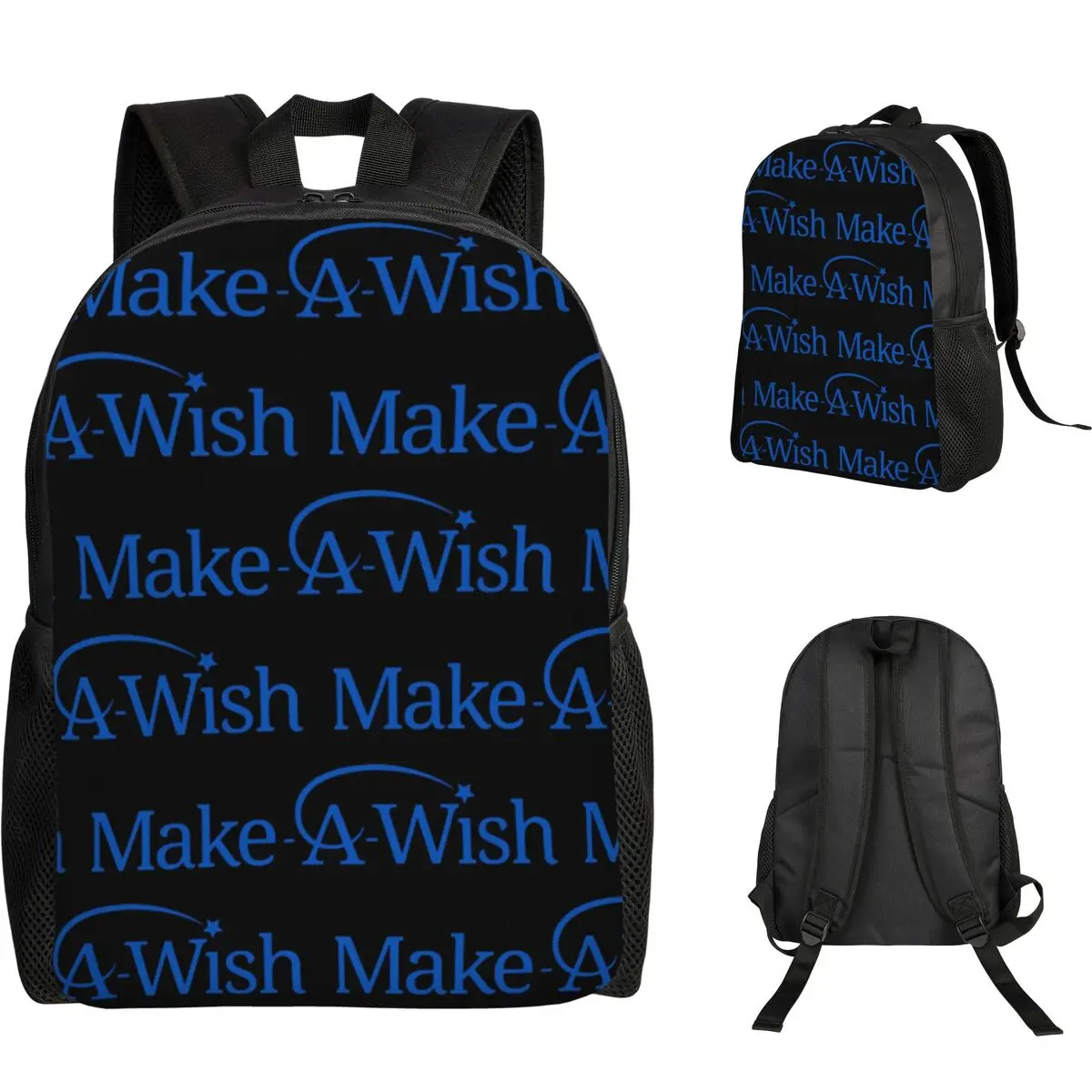 Make A Wish Foundation Of America Student Backpack School Bag Hiking Travel Daypack for Men Women Fashion Bookbag Shoulder Bags