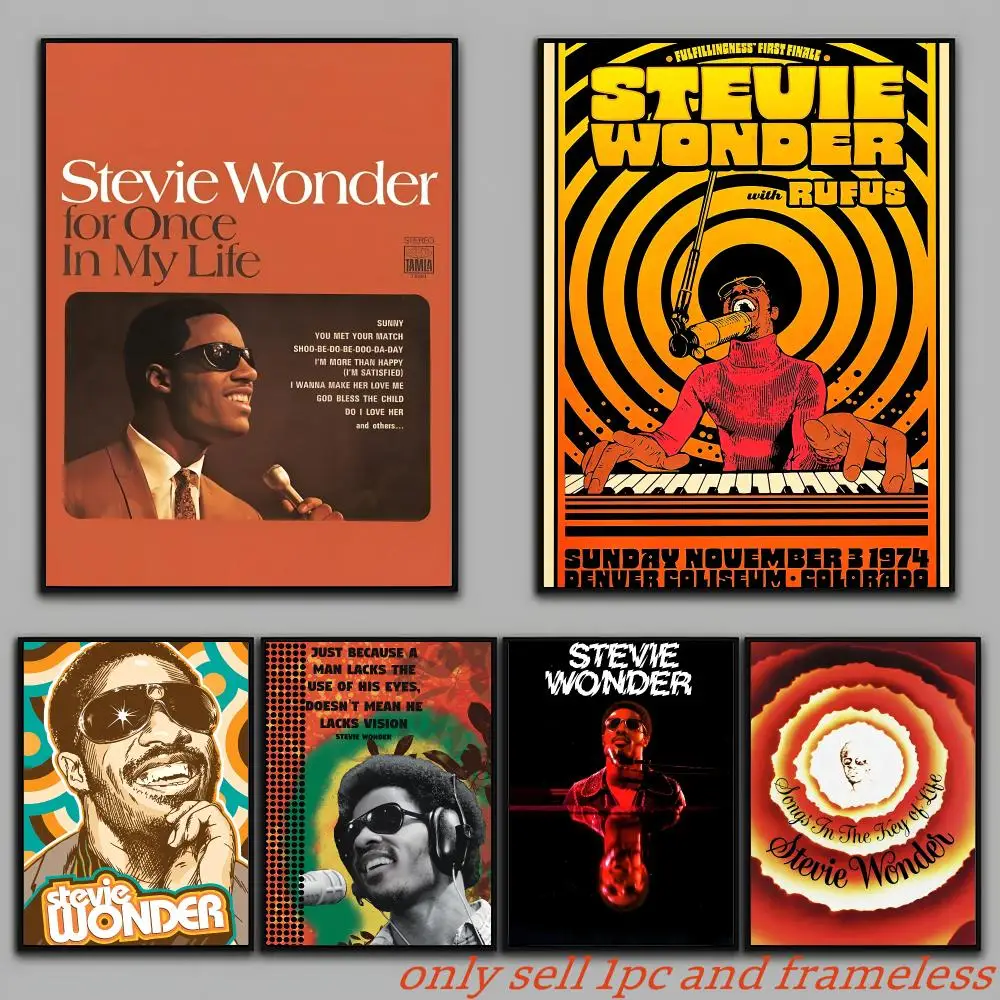 Singer Artist S-Stevie Wonder Poster Art with prints Home bedroom living room decoration gift