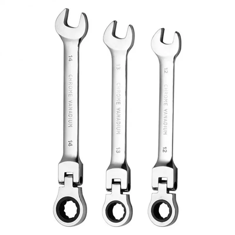 Combination Ended Spanner Kits Gear Wrench Garage Tools Steel Repair Tools Combination Ratchet Wrenches Flexible Head Durable