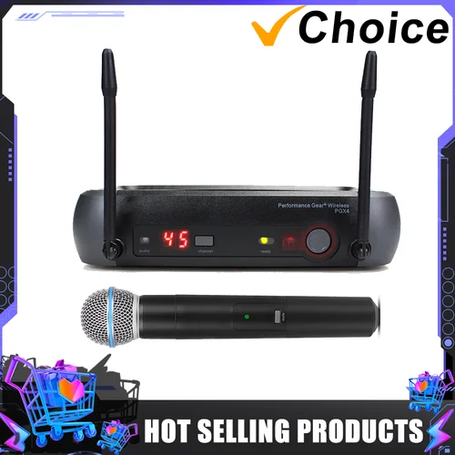 Profesional PGX4 PGX PGX24 BETA58 BETA58A BETA 58A 1 canal UHF sistema con micrófono inalámbrico para DJ etapa actuar karaoke