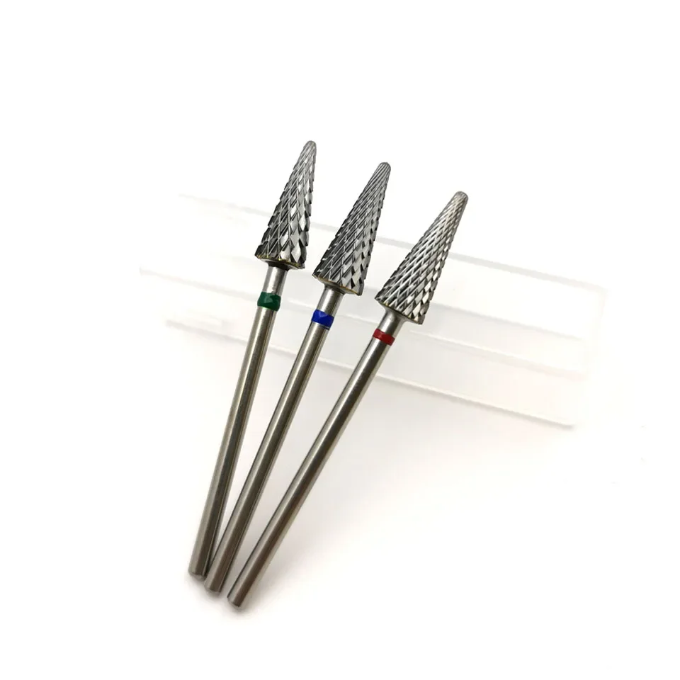 Cone Shape Nail Drill Bit Carbide Milling Cutter For Manicure Rotary Burr Electric Drill Accessories Tool
