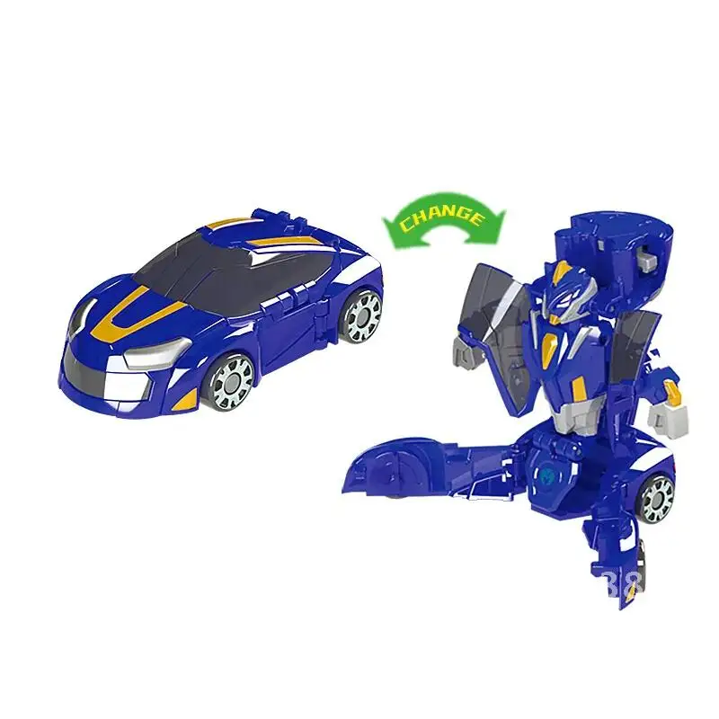 Nuevas figuras de acción de coche de transformación Mecard giratoria ABS, increíble juego de batalla de coches, tarjeta giratoria para niños, juguetes de deformación