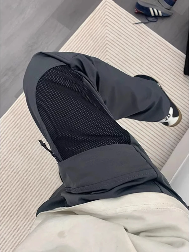 

American Style Outdoor Climbing Pants Men's Mesh Thin Quick Dry Long Pants Vintage Windproof Waterproof Breathable Casual Tro...