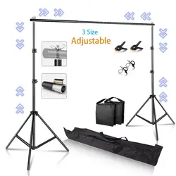 2.6x3m Background Stand Photo Frame Support Photography Backdrop Stand 2x2/3M Adjustable  System Kit Carrying Bag Video Studio