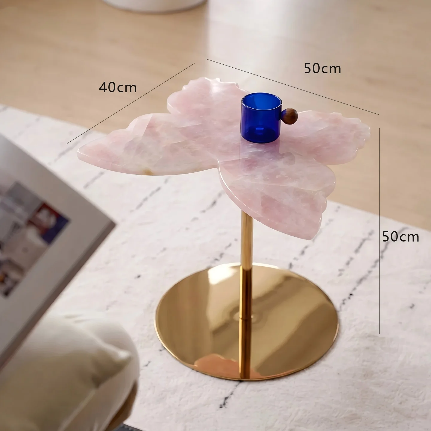 Luxury Modern Marble Side Table Cloud Shape Blue Stone Accent Table Creative Art End Table For Hotel Lobby Villa Home Decor