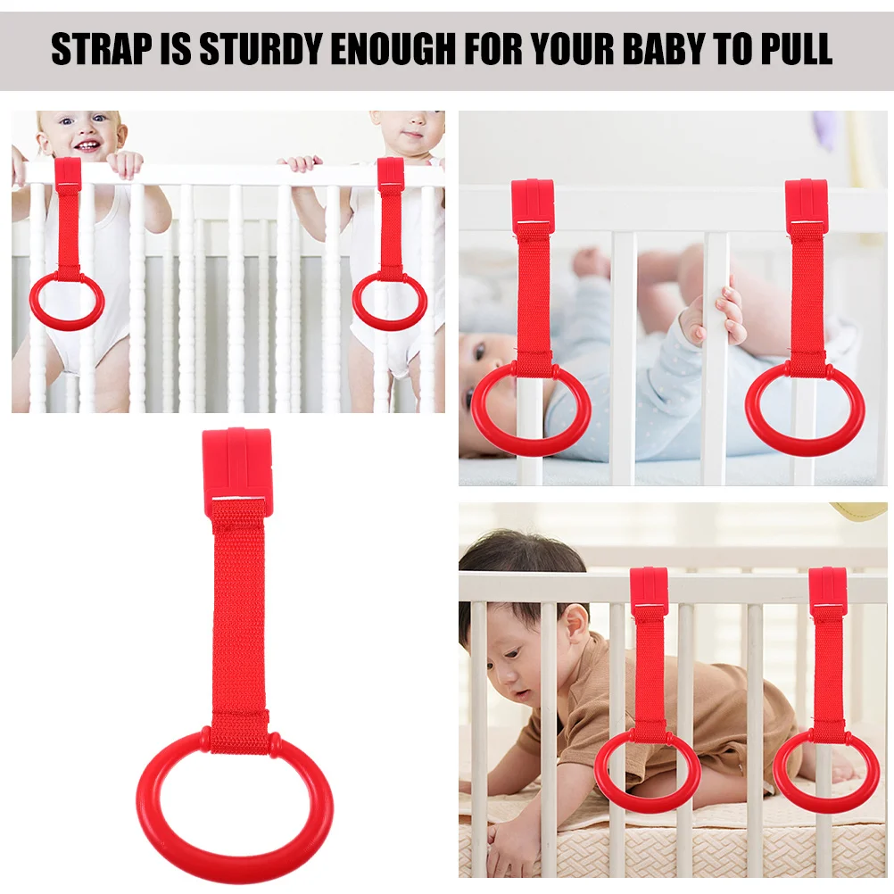 5pcs Baby Walking Rings Durable Plastic Infant Crib Pull Up Bars Smooth Surface Toddler Stand Assist Training Tool Portable Kids