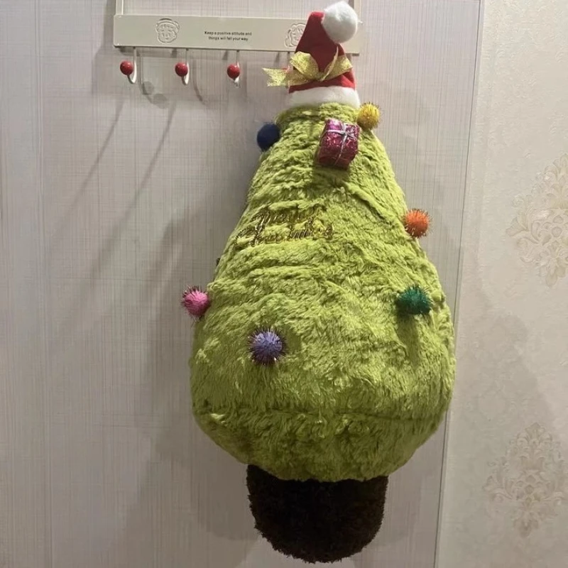 Simulação árvore de natal brinquedo de pelúcia bonito evergreen lance travesseiro desejando árvores natal vestir-se crianças presente aniversário