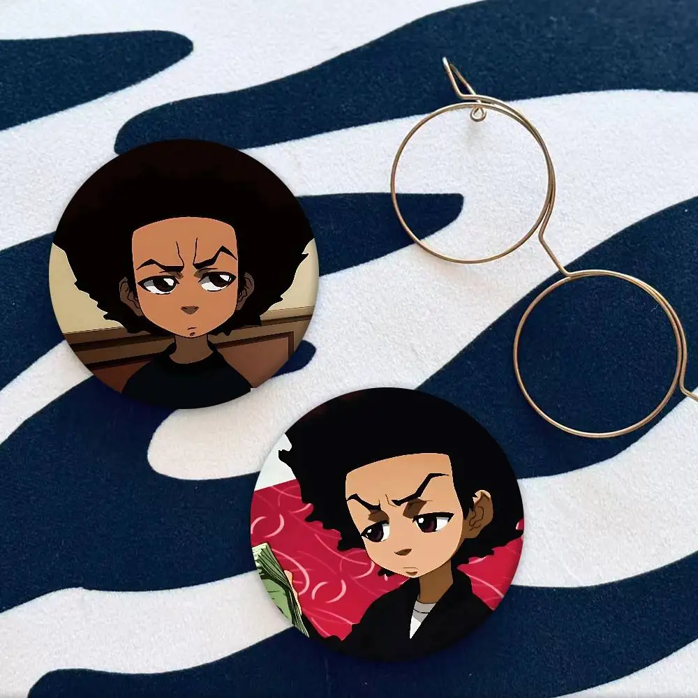 Huey Freeman Boondocks Badges Tinplate Soft Button Pin Brooch Metal Badge Custom Jewelry Accessories Hat Bag Lapel