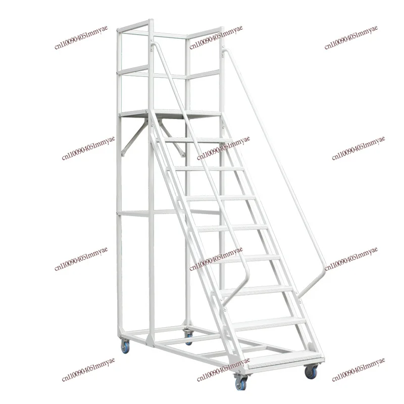 

Movable Climbing Ladder Step Ladder Warehouse Supermarket Pickup Tally Climbing Ladder Mobile Platform Removable Climbing Car