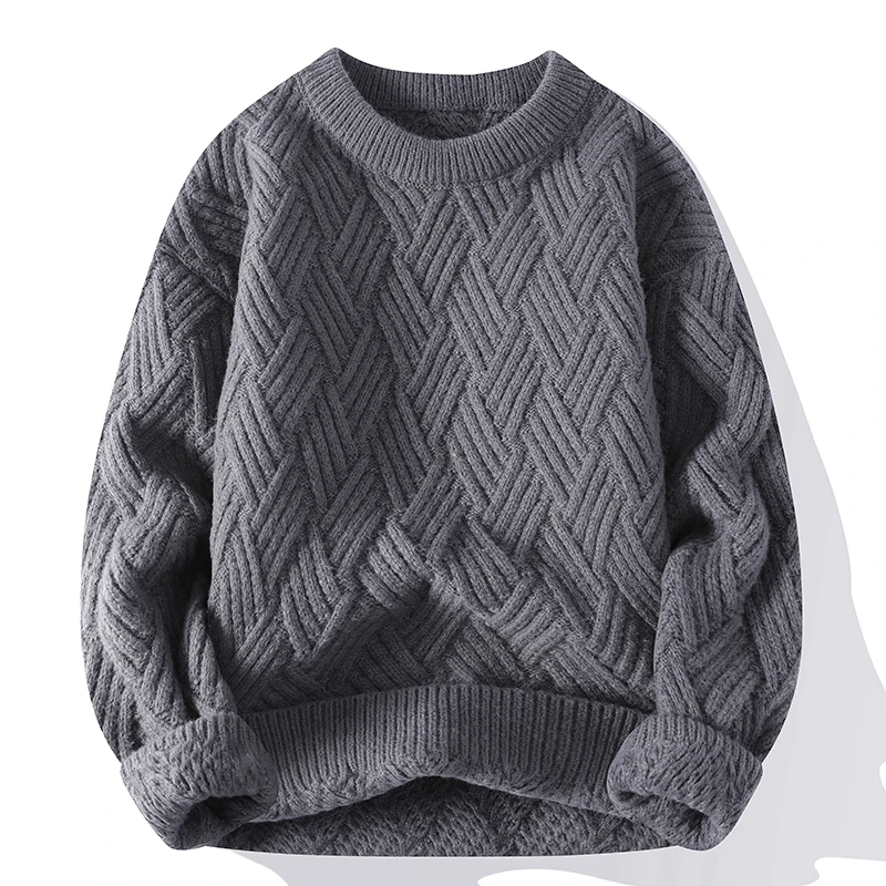 2024 Plaid Contrast Sweater Pullover Men Crew Neck Sweter Korean Sweater Designer Fashion Knit Pullover Sweater M-3XL