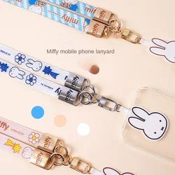 Miffy-クロスボディ,ハンギングチェーン付き携帯電話ストラップ,クリップペンダント,バックストラップ,キー,ケース,インターネットセレブマット