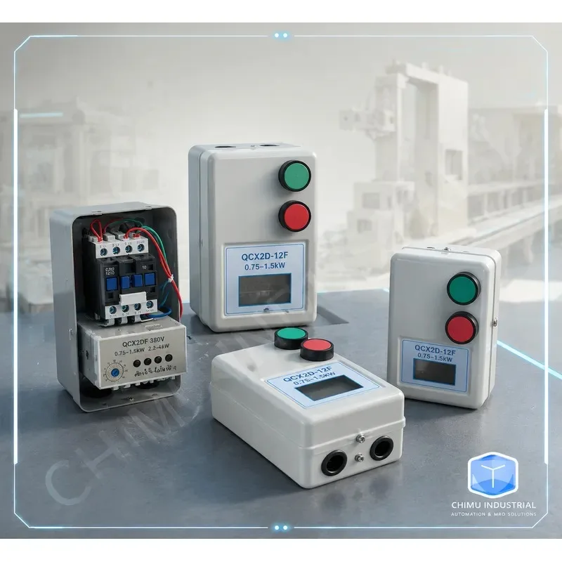 【CHIMU INDUSTRIAL】 for QCX2D-12F Magnetic Starter 2.2-4KW 0.75-1A Dual Button